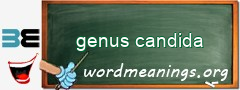 WordMeaning blackboard for genus candida